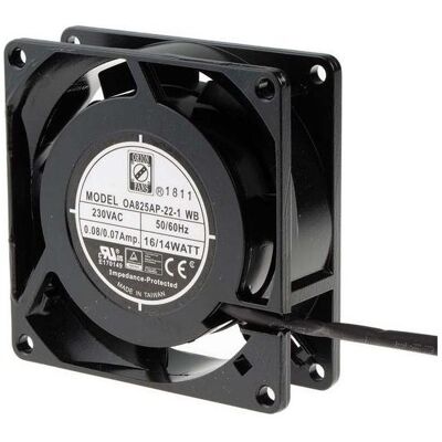RS PRO AC ball bearing fan,80mm 42.5cu.m/h 230V (80 mm), PC Lüfter, Schwarz RS PRO AC ball bearing fan,80mm 42.5cu.m/h 230V (80 mm), PC Lüfter, Schwarz