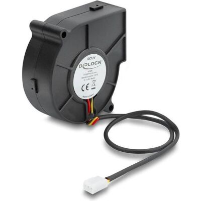 Delock Radiallüfter / Lüftergebläse 12 V DC 75 x 75 x 30 mm mit 3-Pin Lüfteranschluss, schwarz (75 mm, 1x), PC Lüfter, Schwarz Delock Radiallüfter / Lüftergebläse 12 V DC 75 x 75 x 30 mm mit 3-Pin Lüfteranschluss, schwarz (75 mm, 1x), PC Lüfter, Schwarz