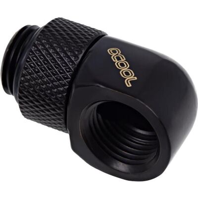 Alphacool Eiszapfen L-Verbinder drehbar G1/4 AG auf G1/4 IG, Wasserkühlung Anschluss, Schwarz Alphacool Eiszapfen L-Verbinder drehbar G1/4 AG auf G1/4 IG, Wasserkühlung Anschluss, Schwarz