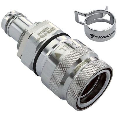 Koolance QDT3 Viton Schnellkupplung, weiblich, Panel-Tülle - 10 mm ID (3/8 Zoll), Wasserkühlung Anschluss, Transparent Koolance QDT3 Viton Schnellkupplung, weiblich, Panel-Tülle - 10 mm ID (3/8 Zoll), Wasserkühlung Anschluss, Transparent