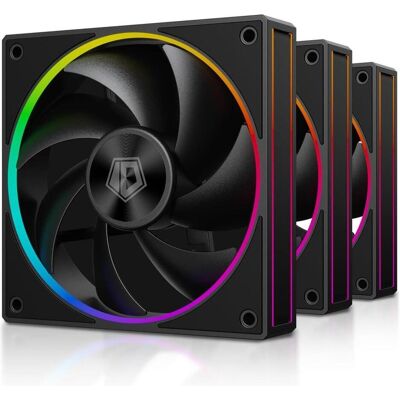 ID-Cooling Set of 3 AF-127 120mm Black Fans aRGB Lighting (120 mm, 3x), PC Lüfter, Schwarz ID-Cooling Set of 3 AF-127 120mm Black Fans aRGB Lighting (120 mm, 3x), PC Lüfter, Schwarz