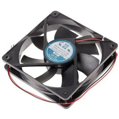 RS PRO Lüfter 120x120x25mm 12VDC 5,4W 146,1m³/h (120 mm), PC Lüfter, Schwarz RS PRO Lüfter 120x120x25mm 12VDC 5,4W 146,1m³/h (120 mm), PC Lüfter, Schwarz
