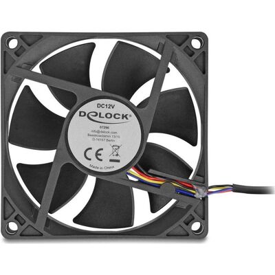 Delock Axiallüfter 12 V DC, 80 x 80 x 25 mm schwarz (80 mm, 1x), PC Lüfter, Schwarz Delock Axiallüfter 12 V DC, 80 x 80 x 25 mm schwarz (80 mm, 1x), PC Lüfter, Schwarz