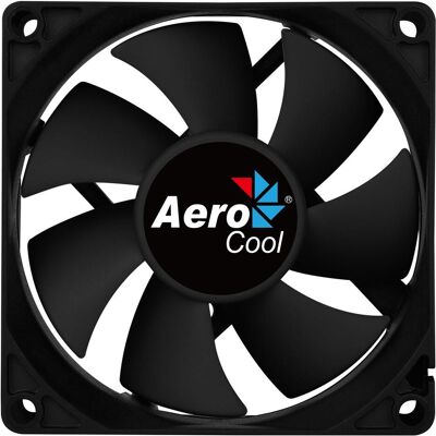 Aerocool Force 8 Black Molex + 3P (80 mm, 1x), PC Lüfter, Schwarz Aerocool Force 8 Black Molex + 3P (80 mm, 1x), PC Lüfter, Schwarz
