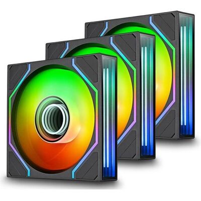 Thermaltake SWAFAN INFINITY EX14 ARGB Sync 3Pack (140 mm, 3x), PC Lüfter, Mehrfarbig, Schwarz Thermaltake SWAFAN INFINITY EX14 ARGB Sync 3Pack (140 mm, 3x), PC Lüfter, Mehrfarbig, Schwarz