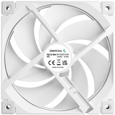 Deepcool "K COOLER FD12 V2 120mm PWM Gehäuselüfter white" (120 mm, 1x), PC Lüfter, Weiss Deepcool "K COOLER FD12 V2 120mm PWM Gehäuselüfter white" (120 mm, 1x), PC Lüfter, Weiss
