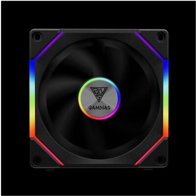 Gamdias Lot de 3 Ventilateurs de boitier Aeolus P2U RGB - 12cm (Noir) (120 mm, 3x), PC Lüfter, Schwarz Gamdias Lot de 3 Ventilateurs de boitier Aeolus P2U RGB - 12cm (Noir) (120 mm, 3x), PC Lüfter, Schwarz