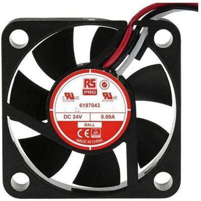 RS PRO Lüfter 40x40x10mm 24VDC 2,2W 11,4m³/h (40 mm), PC Lüfter, Schwarz RS PRO Lüfter 40x40x10mm 24VDC 2,2W 11,4m³/h (40 mm), PC Lüfter, Schwarz