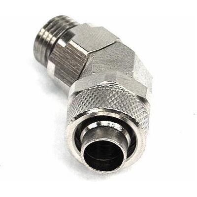 Aquatuning 13/10mm Anschraubtülle 45° drehbar, Wasserkühlung Anschluss, Silber Aquatuning 13/10mm Anschraubtülle 45° drehbar, Wasserkühlung Anschluss, Silber
