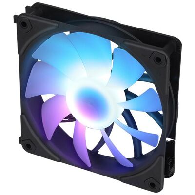 Blackstorm Luna UF120 ARGB PWM Reverse Fan, black, 120 mm, 1 pc (120 mm, 1x), PC Lüfter, Schwarz Blackstorm Luna UF120 ARGB PWM Reverse Fan, black, 120 mm, 1 pc (120 mm, 1x), PC Lüfter, Schwarz