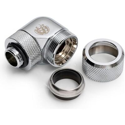 Bitspower Advanced Adapter 90 Grad G1/4 Zoll AG auf 16mm AD Hardtube - drehbar, Wasserkühlung Komponenten Zubehör, Silber Bitspower Advanced Adapter 90 Grad G1/4 Zoll AG auf 16mm AD Hardtube - drehbar, Wasserkühlung Komponenten Zubehör, Silber