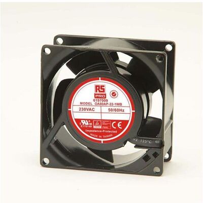 RS PRO Lüfter 80x80x38mm 230VAC 12W 52,7m³/h (80 mm), PC Lüfter RS PRO Lüfter 80x80x38mm 230VAC 12W 52,7m³/h (80 mm), PC Lüfter