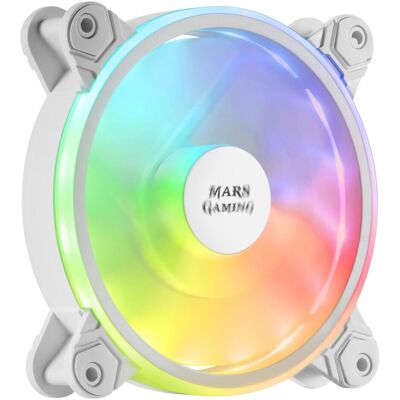 Mars Gaming MFXW ARGB 12cm Computer Cooler (120 mm, 1x), PC Lüfter, Weiss Mars Gaming MFXW ARGB 12cm Computer Cooler (120 mm, 1x), PC Lüfter, Weiss