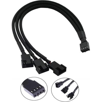 1st Cool 1stCOOL Fan PWM splitter, rozbočovač pre ventilátory 1x 4pin PWM na 3x 4pin PWM, PC Lüfter Zubehör, Schwarz 1st Cool 1stCOOL Fan PWM splitter, rozbočovač pre ventilátory 1x 4pin PWM na 3x 4pin PWM, PC Lüfter Zubehör, Schwarz
