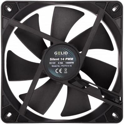 Gelid FN-PX14-16 (140 mm, 1x), PC Lüfter, Schwarz Gelid FN-PX14-16 (140 mm, 1x), PC Lüfter, Schwarz
