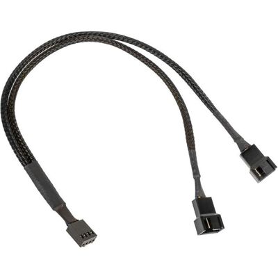 Kolink 1-2 PWM Lüfter Splitterkabel - 35 cm, geflochten, schwarz (2 Lüfter), Lüftersteuerung, Schwarz Kolink 1-2 PWM Lüfter Splitterkabel - 35 cm, geflochten, schwarz (2 Lüfter), Lüftersteuerung, Schwarz