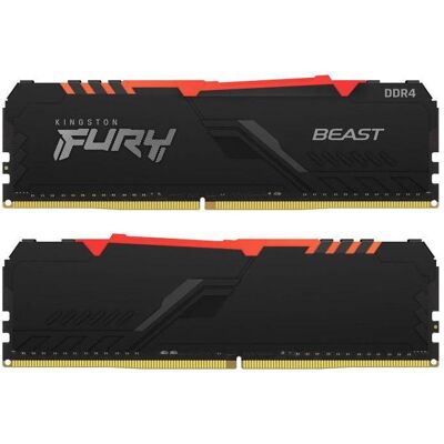 Kingston Fury Beast (2 x 16GB, 3200 MHz, DDR4-RAM, DIMM), RAM, Schwarz Kingston Fury Beast (2 x 16GB, 3200 MHz, DDR4-RAM, DIMM), RAM, Schwarz