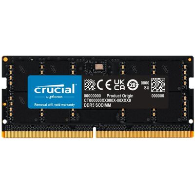 Crucial CT32G48C40S5T (1 x 32GB, 4800 MHz, DDR5-RAM, SO-DIMM), RAM, Schwarz Crucial CT32G48C40S5T (1 x 32GB, 4800 MHz, DDR5-RAM, SO-DIMM), RAM, Schwarz