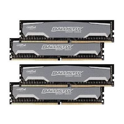 Crucial Ballistix Sport Series (4 x 4GB, 2400 MHz, DDR4-RAM, DIMM), RAM, Schwarz Crucial Ballistix Sport Series (4 x 4GB, 2400 MHz, DDR4-RAM, DIMM), RAM, Schwarz