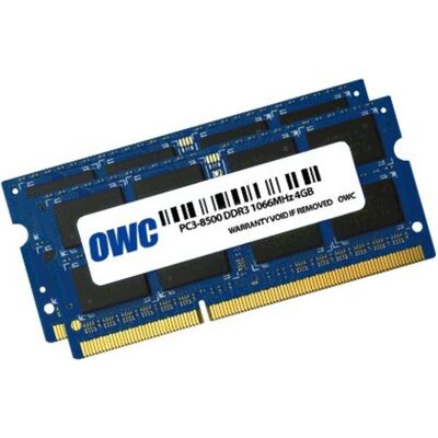 OWC 8.0GB (2x 4GB) PC3-8500 DDR3 1066MHz SO-DIMM 204 Pin (2 x 4GB, 1066 MHz, DDR3-RAM, SO-DIMM), RAM OWC 8.0GB (2x 4GB) PC3-8500 DDR3 1066MHz SO-DIMM 204 Pin (2 x 4GB, 1066 MHz, DDR3-RAM, SO-DIMM), RAM