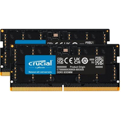 Crucial CT2K8G56C46S5 (2 x 8GB, 5600 MHz, SO-DIMM), RAM, Schwarz Crucial CT2K8G56C46S5 (2 x 8GB, 5600 MHz, SO-DIMM), RAM, Schwarz