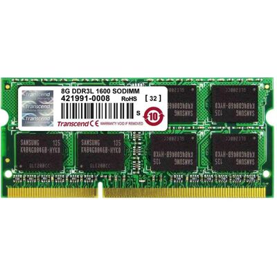 Transcend 8Gb,DDR3,1600MHz,SDRAM,200pin SODIMM (1 x 8GB, 1600 MHz, DDR3-RAM, SO-DIMM), RAM Transcend 8Gb,DDR3,1600MHz,SDRAM,200pin SODIMM (1 x 8GB, 1600 MHz, DDR3-RAM, SO-DIMM), RAM