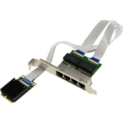 Kalea-informatique Mini PCIe Quad Gigabit LAN Ethernet 4-Port Netzwerkcontroller mit Intel I350-Chipset, Netzwerkkarte Kalea-informatique Mini PCIe Quad Gigabit LAN Ethernet 4-Port Netzwerkcontroller mit Intel I350-Chipset, Netzwerkkarte