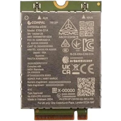 Dell Wireless Mobile Modem DW5826E (Mini PCI Express), Netzwerkkarte, Silber Dell Wireless Mobile Modem DW5826E (Mini PCI Express), Netzwerkkarte, Silber