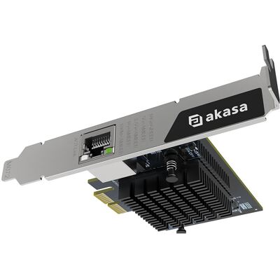 Akasa 10 Gigabit PCIe network card (PCI Express 3.0 x2), Netzwerkkarte, Schwarz Akasa 10 Gigabit PCIe network card (PCI Express 3.0 x2), Netzwerkkarte, Schwarz