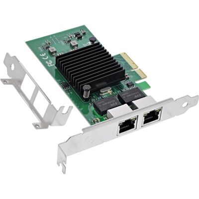 InLine Dual-Gigabit Netzwerkkarte (Ethernet, Mini PCI Express, PCIe), Netzwerkkarte InLine Dual-Gigabit Netzwerkkarte (Ethernet, Mini PCI Express, PCIe), Netzwerkkarte