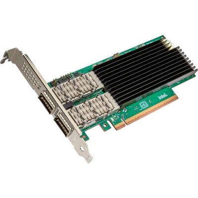 Intel NIC/PCiE upto 100Gb QSFP28 x2 Bulk (Mini PCI Express), Netzwerkkarte, Grün, Schwarz, Silber Intel NIC/PCiE upto 100Gb QSFP28 x2 Bulk (Mini PCI Express), Netzwerkkarte, Grün, Schwarz, Silber