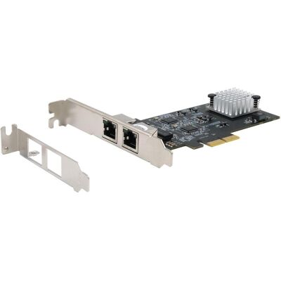 EXSYS PCI-E Karte Ethernet 2x 5 Gbit/s (PCI Express x2), Netzwerkkarte, Silber EXSYS PCI-E Karte Ethernet 2x 5 Gbit/s (PCI Express x2), Netzwerkkarte, Silber