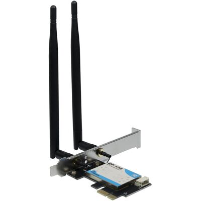 Intertech Wi-Fi 6 PCIe Adapter EP-134 Antenne,Bluetooth 5.2 (Mini PCI Express), Netzwerkkarte, Schwarz Intertech Wi-Fi 6 PCIe Adapter EP-134 Antenne,Bluetooth 5.2 (Mini PCI Express), Netzwerkkarte, Schwarz