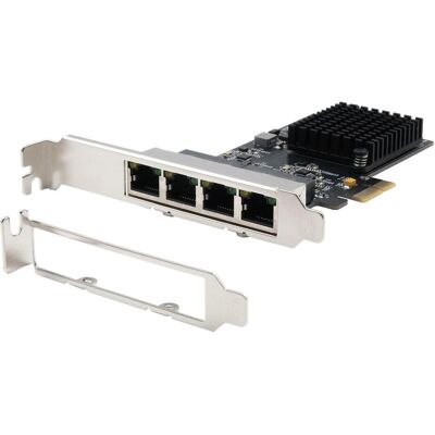 EXSYS PCI-E Karte Gigabit 4x 4x 1Gigabit Ethernet,LowProfil (PCI-E x1), Netzwerkkarte, Schwarz EXSYS PCI-E Karte Gigabit 4x 4x 1Gigabit Ethernet,LowProfil (PCI-E x1), Netzwerkkarte, Schwarz