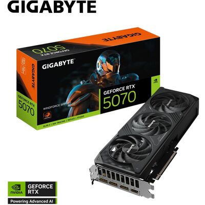 Gigabyte GeForce RTX 5070 Windforce SFF (12 GB, GDDR7), Grafikkarte, Schwarz Gigabyte GeForce RTX 5070 Windforce SFF (12 GB, GDDR7), Grafikkarte, Schwarz