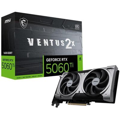 MSI Ventus GeForce RTX 5060 Ti 16G 2X OC Plus Nvidia 16 GB GDDR7 (16 GB, GDDR7), Grafikkarte MSI Ventus GeForce RTX 5060 Ti 16G 2X OC Plus Nvidia 16 GB GDDR7 (16 GB, GDDR7), Grafikkarte