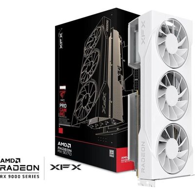 Pine XFX Karta graf. Swift RX 9070GRE White Tri. F. 12GB (12 GB, GDDR6), Grafikkarte, Weiss, Schwarz Pine XFX Karta graf. Swift RX 9070GRE White Tri. F. 12GB (12 GB, GDDR6), Grafikkarte, Weiss, Schwarz