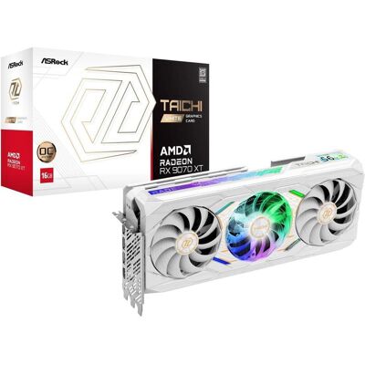 ASRock RX 9070 XT Taichi (16 GB, GDDR6), Grafikkarte, Weiss ASRock RX 9070 XT Taichi (16 GB, GDDR6), Grafikkarte, Weiss