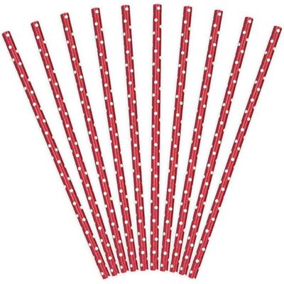 Partydeco, Einweggeschirr, Paper Straws, red, 19.5cm (1 pkt / 10 pc.) (10x) Partydeco, Einweggeschirr, Paper Straws, red, 19.5cm (1 pkt / 10 pc.) (10x)