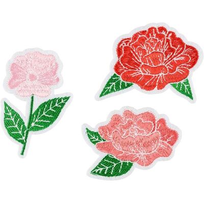 Partydeco Iron on patches Flowers, mix, 4.5-6.5x4.5-7cm (1 pkt / 3 pc.), Applikationen, Mehrfarbig Partydeco Iron on patches Flowers, mix, 4.5-6.5x4.5-7cm (1 pkt / 3 pc.), Applikationen, Mehrfarbig