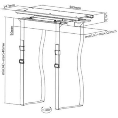 Kenson pc-ophaeng 360, PC Zubehör, Schwarz Kenson pc-ophaeng 360, PC Zubehör, Schwarz