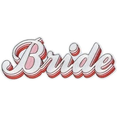 Partydeco Iron on patch Bride, mix, 22x8cm (1 pkt / 1 pc.) (1 Stk.) Partydeco Iron on patch Bride, mix, 22x8cm (1 pkt / 1 pc.) (1 Stk.)