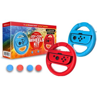 Maxx Tech - Joy-Con Wheels & Grip Kit for Nintendo Switch 2/1 (Switch, Switch 2), Gaming Controller Zubehör, Mehrfarbig Maxx Tech - Joy-Con Wheels & Grip Kit for Nintendo Switch 2/1 (Switch, Switch 2), Gaming Controller Zubehör, Mehrfarbig
