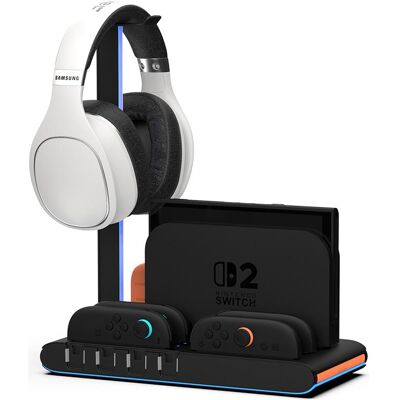 IMP Tech - DLX2 LED Multi-Function Charge Stand for Switch 2, Switch and OLED - Black (Switch 2), Weiteres Gaming Zubehör, Schwarz IMP Tech - DLX2 LED Multi-Function Charge Stand for Switch 2, Switch and OLED - Black (Switch 2), Weiteres Gaming Zubehör, Schwarz