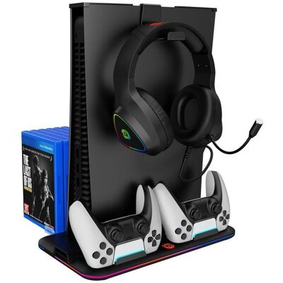Canyon CS-5, PS5 Charger stand, with RGB light,, with + cable, 475±, Juodas (PS5), Gaming Controller Zubehör, Schwarz Canyon CS-5, PS5 Charger stand, with RGB light,, with + cable, 475±, Juodas (PS5), Gaming Controller Zubehör, Schwarz