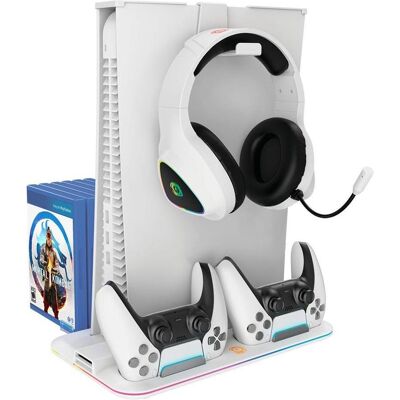 Canyon CS-5, PS5 Charger stand, with RGB light,, with + cable, 475±, Baltas (PS5), Gaming Controller Zubehör, Weiss Canyon CS-5, PS5 Charger stand, with RGB light,, with + cable, 475±, Baltas (PS5), Gaming Controller Zubehör, Weiss