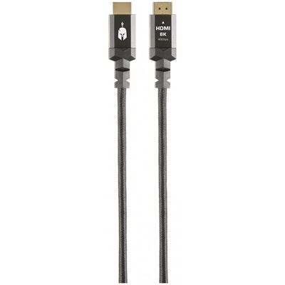 Spartan Gear Hdmi 2.1 Cable (Length: 1.5m - Aluminum With Gold Plated Plugs) (1.50 m), Videokabel, Silber Spartan Gear Hdmi 2.1 Cable (Length: 1.5m - Aluminum With Gold Plated Plugs) (1.50 m), Videokabel, Silber