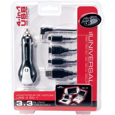 MadCatz MAD CATZ 4 in 1 Single USB Car Adapter, Auto Adapter, Schwarz MadCatz MAD CATZ 4 in 1 Single USB Car Adapter, Auto Adapter, Schwarz