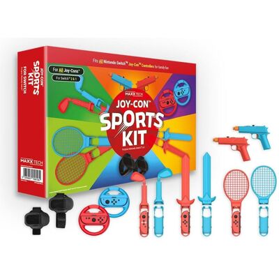 Maxx Tech Joy-Con Sports Kit for Nintendo Switch 2/1 (Switch, Switch 2), Gaming Controller Zubehör, Blau, Rot Maxx Tech Joy-Con Sports Kit for Nintendo Switch 2/1 (Switch, Switch 2), Gaming Controller Zubehör, Blau, Rot
