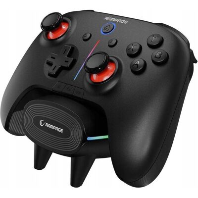 Rampage Pad Hydra Pro czarny ze stacją ładującą (HYDRAPRO-BLACK) (PC), Gaming Controller, Schwarz Rampage Pad Hydra Pro czarny ze stacją ładującą (HYDRAPRO-BLACK) (PC), Gaming Controller, Schwarz